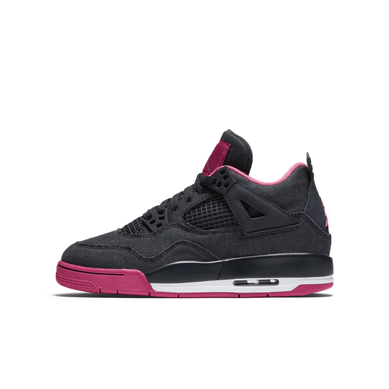 Jordan 4 Retro Denim (GS) Dark Obsidian/Vivid Pink-White-Metallic Gold (487724-408)