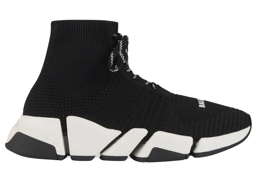 Balenciaga Speed 2.0 Lace Up Black White (W) (617214W17021015)