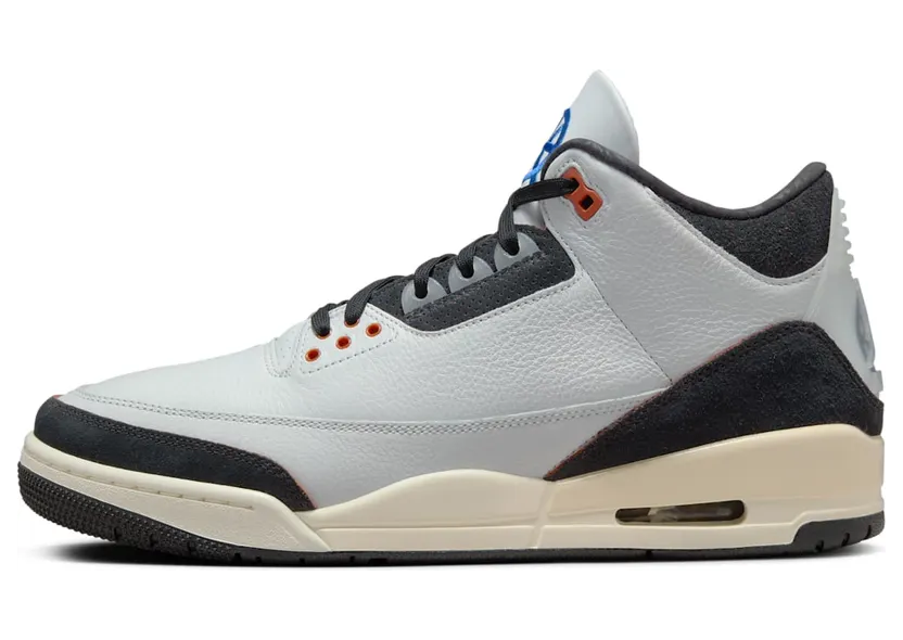 Jordan 3 Retro Quai 54 (2024) “Summit White / Game Royal / Burnt Sunrise / Off-Noir” (FZ5649-100)