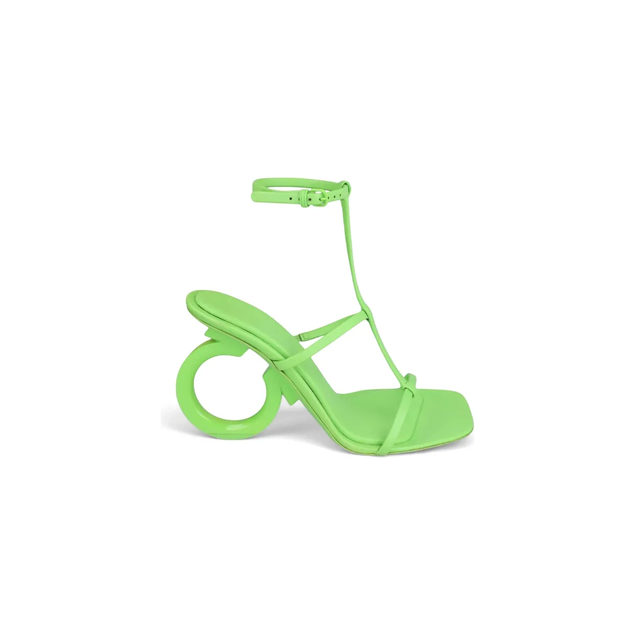 Ferragamo Elina X5 Gancini Logo Heels Green (01E779-763352-1C)