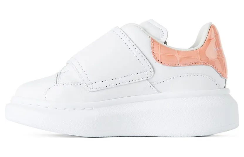 Alexander McQueen Kids White & Pink Croc Tab Velcro Oversized 9414 White/Pastel Pi (587693 WIAH3) (3)