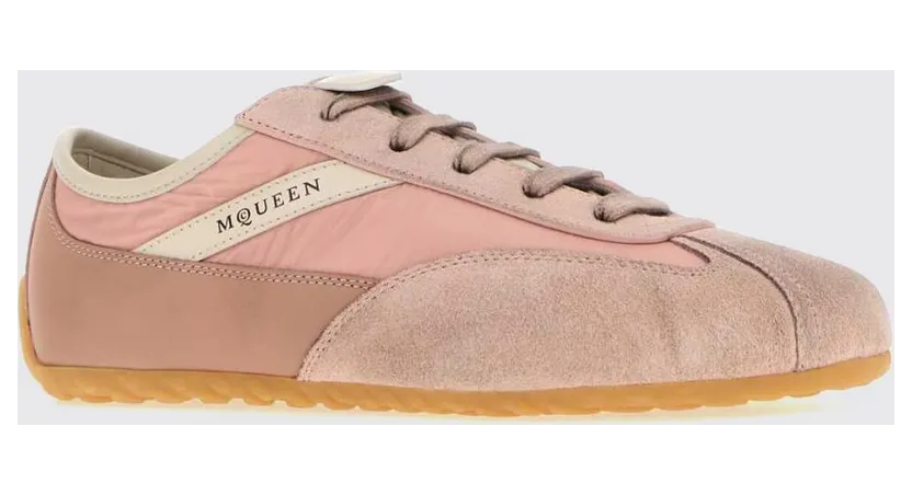 Mcqueen Bicolor Boxe Sneakers in Leather and Suede with Rubber Sole Beige (868495WIAKI2233)