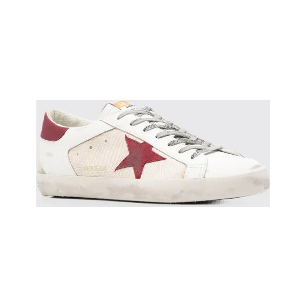 Golden goose Super Star Double Quarter in Leather and Mesh with Worn Effect Nude (GMF00104F00872615984)