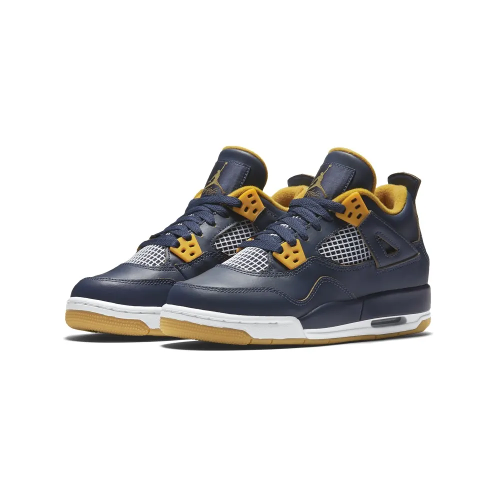 Jordan 4 Retro Dunk From Above (GS) Midnight Navy/Metallic Gold-Gold Leaf-White (408452-425)