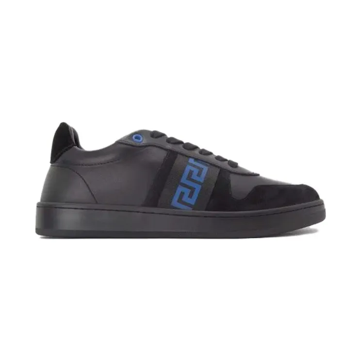 Versace Leather Low Top Black Blue (1011938 1A08931 2BB60)