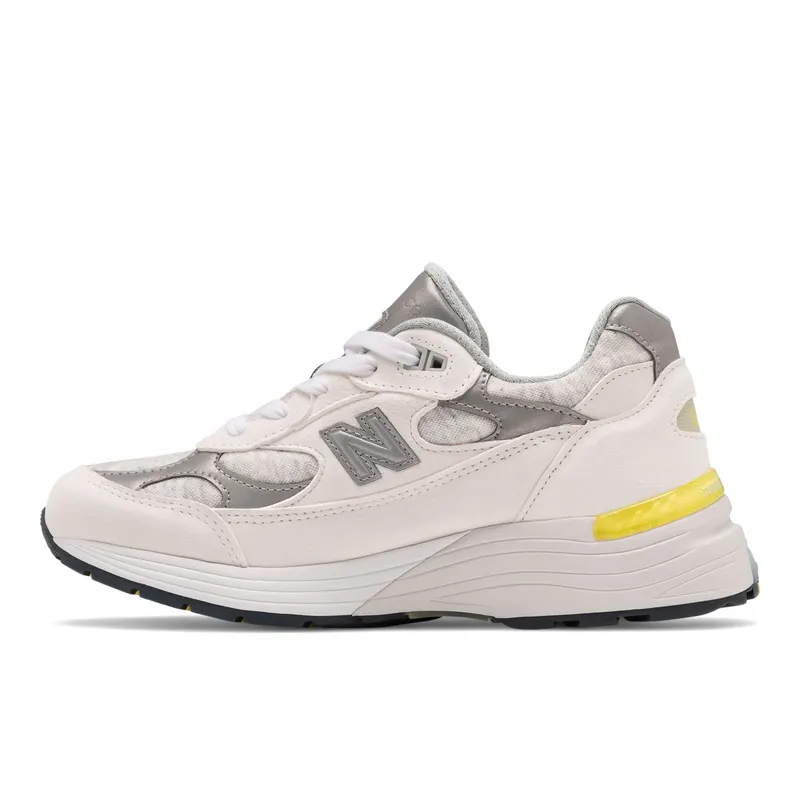New Balance 992 MiUSA White Silver Yellow (W) (W992FC)