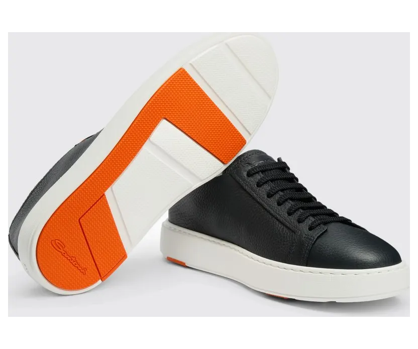 Santoni Calfskin Leather Sneakers Blue (MBCD21430BARCMMDU55) (2)