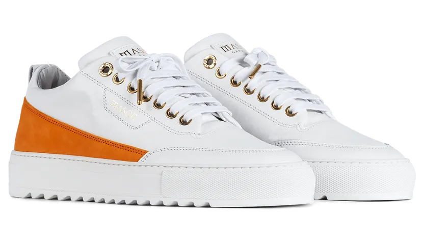 Mason Garments Torino Leather / Nubuck – White / Orange Weiß (SS21-32I)