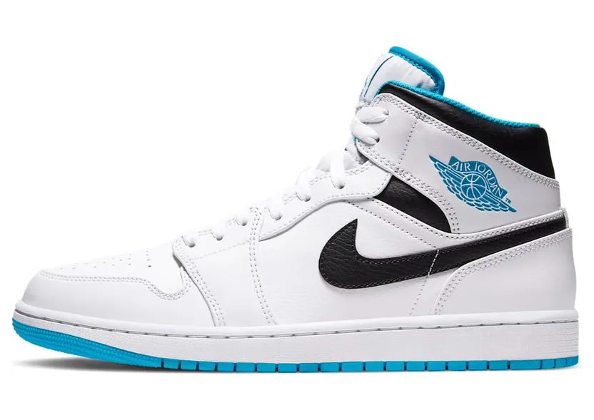 Air Jordan 1 Mid ‘Laser Blue’ “White / Black / Laser Blue” (554724-141)