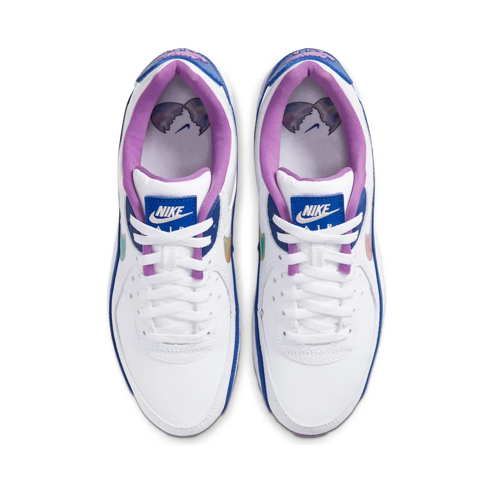 Nike Air Max 90 Easter Blue (2020) White/Washed Coral-Hyper Blue-Multi-Color (CT3623-100)