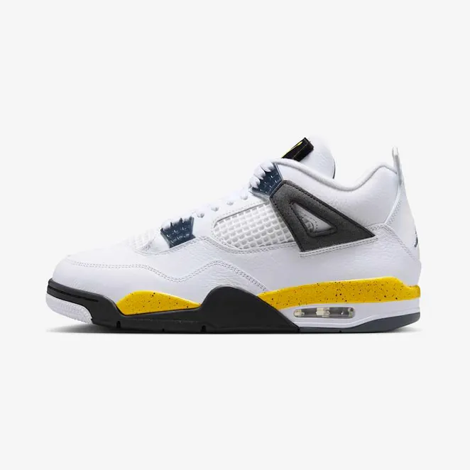 Air Jordan 4 Tour Yellow – “White / Dark Blue Grey / Black / Tour Yellow” (IO2463-102)