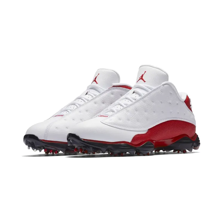 Jordan 13 Retro Golf Cleat “White / University Red” (917719-101)