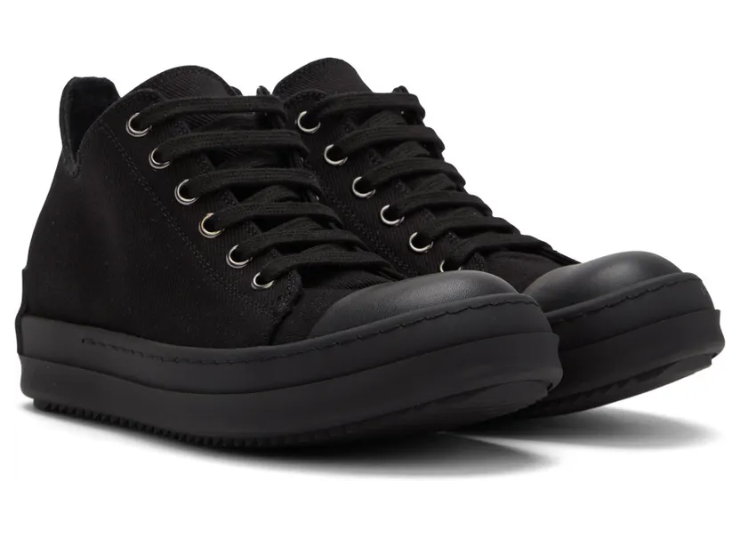 Rick Owens Drkshdw Black License Plate Low Sneakers (DS01B7802 DMEH1) (4)