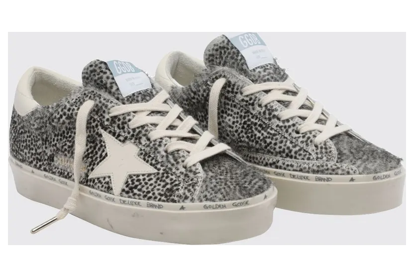 Golden goose Hi Star Animal Print Pony Hair Trainers with Platform Sole Black (GWF00118F00849690138)