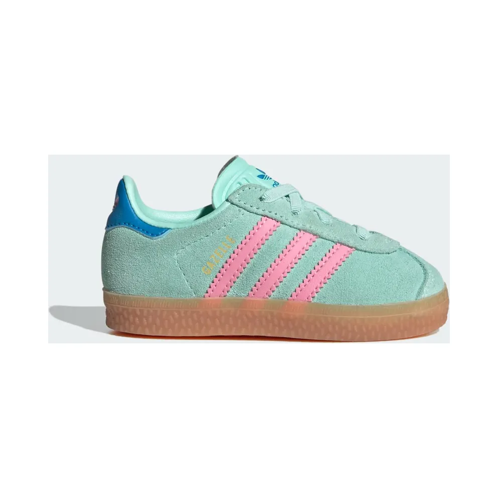 Adidas Gazelle Comfort Closure met Elastische Veters Kids Clear Mint / Bliss Pink / Bright Blue (JP7135)