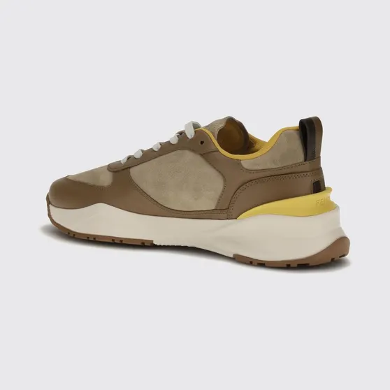 Fendi Flow Low-Top Sneakers in Suede and Smooth Calf Leather Brown (7E1925AY1WF1WPG)