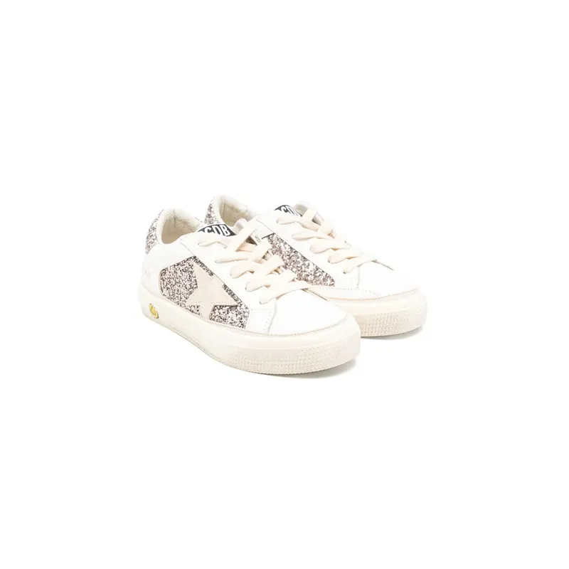 Golden Goose Glitter-panelled May “White/Silver” (GYF00715 F005321 11694)