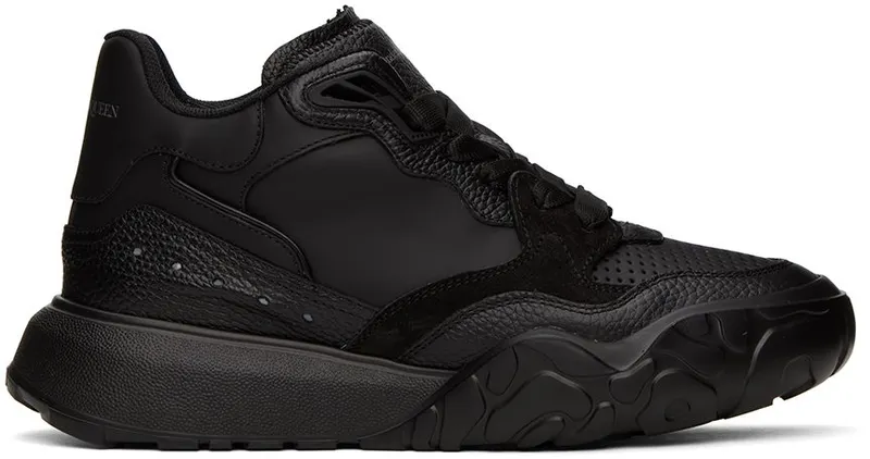 Alexander McQueen Black Court Mid 1081 BLACK/SILVER (705121WICDE)