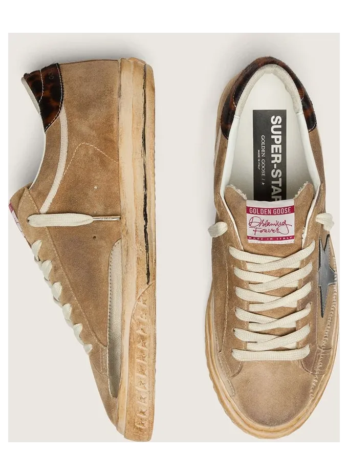 Golden Goose Men’S Super-Star Ltd In Tobacco Suede With Black Star And Animal-Print Heel (GMF00758.F008596.55790) (3)