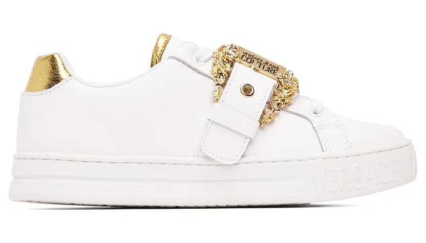 Versace Jeans Couture Black Baroque Buckle Court 88 Sneakers (E73VA3SK9EZP152)