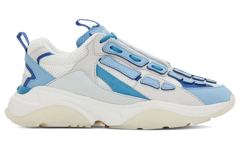 AMIRI White & Blue Bone Runner Low-Top Sneakers (PF22MFS001-878)