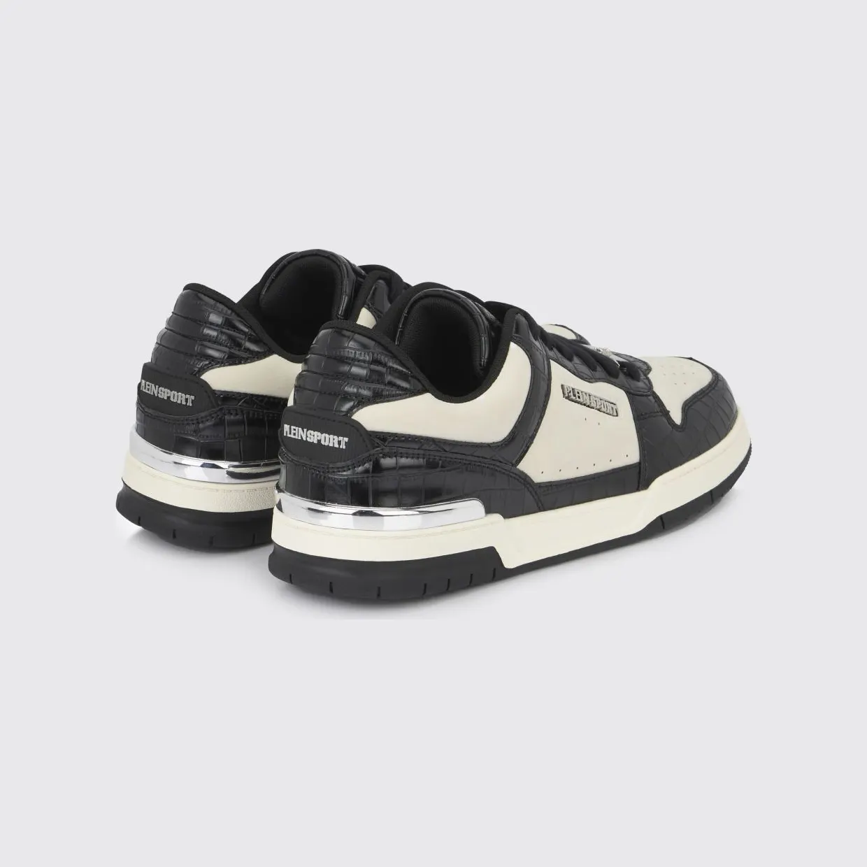 Plein Sport Suede And Crocodile Print Leather Sneakers White 1 (FAESUSC0795STE003N0102) (2)