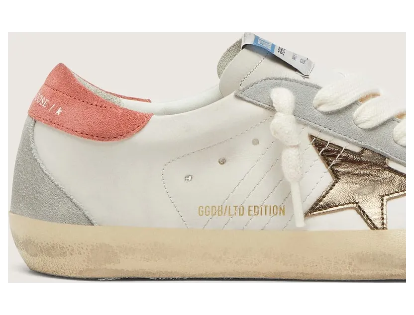 Golden Goose Super-Star Ltd In White Leather With Metallic Bronze Star (GWF00175.F008606.12502) (4)
