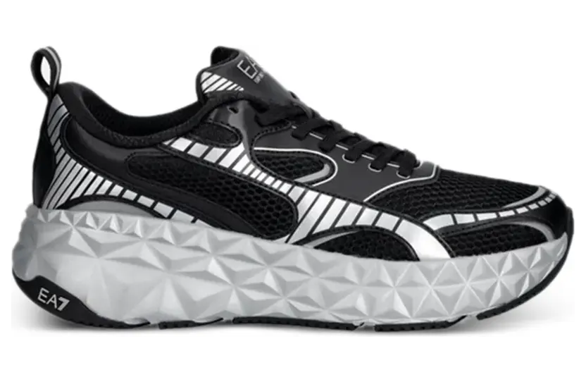 Ea7 Emporio Armani Mesh-Sneakers mit geometrischer Sohle – Schwarz (X8X238XK431)
