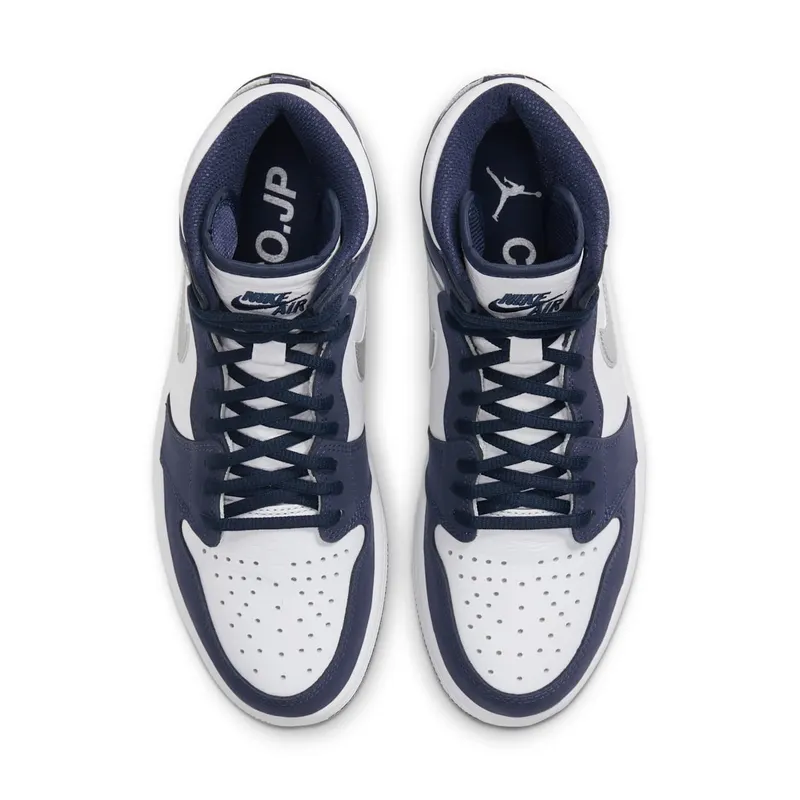 Jordan 1 Retro High COJP Midnight Navy (2020) White/Metallic Silver-Midnight Navy (DC1788-100)