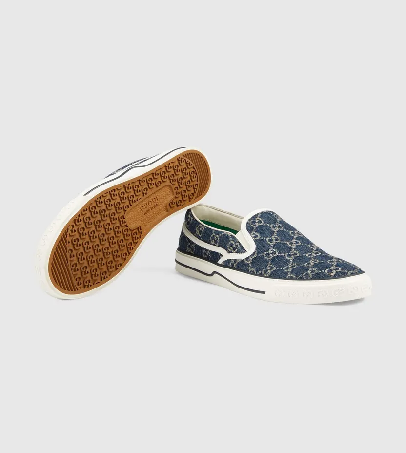 Gucci Tennis 1977 Slip On Denim (643489 2KQ20 4465) (5)