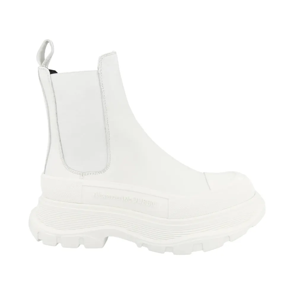 Alexander McQueen Tread Slick Ankle Boots White (635714WHZ619071)