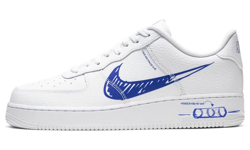 Nike Air Force 1 Low ‘Sketch’ “White / Racer Blue” (CW7581-100)