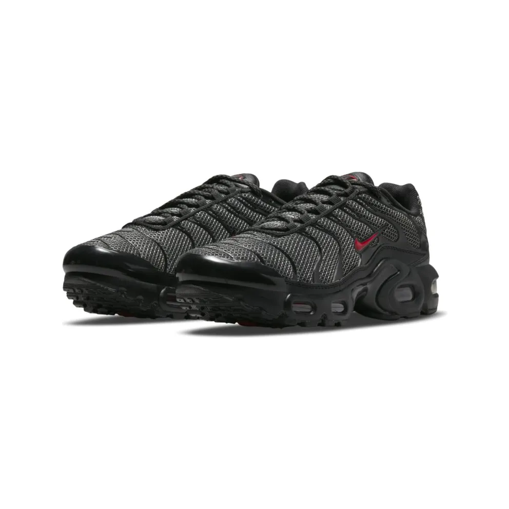 Nike Air Max Plus Black University Red Reflective Silver (GS) (DQ1104-001)