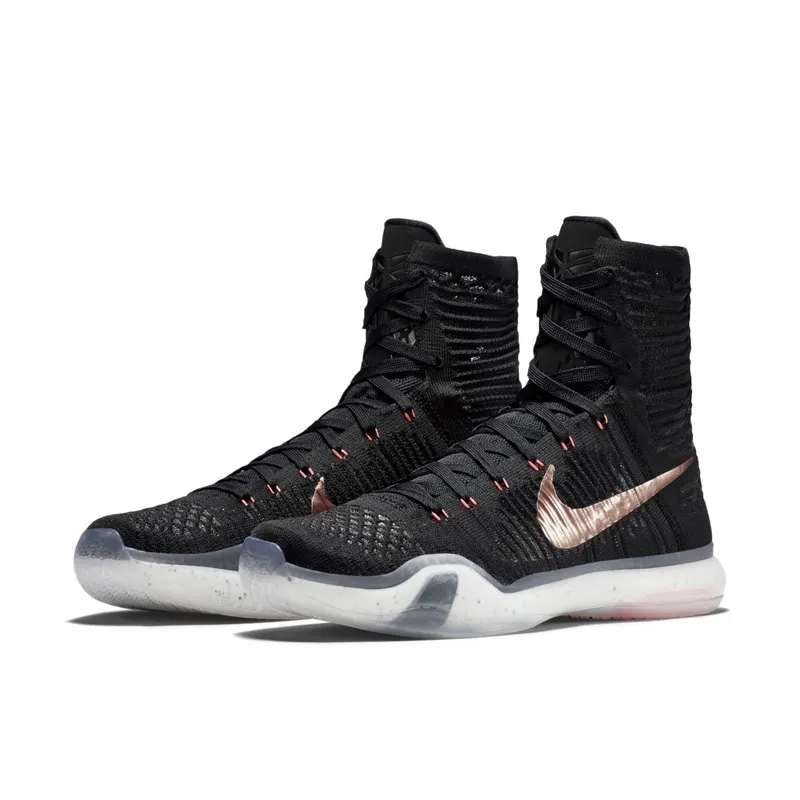 Nike Kobe 10 Elite Elite High Rose Gold Pack Black/White-Hot Lava-Metallic Red Bronze (718763-091)