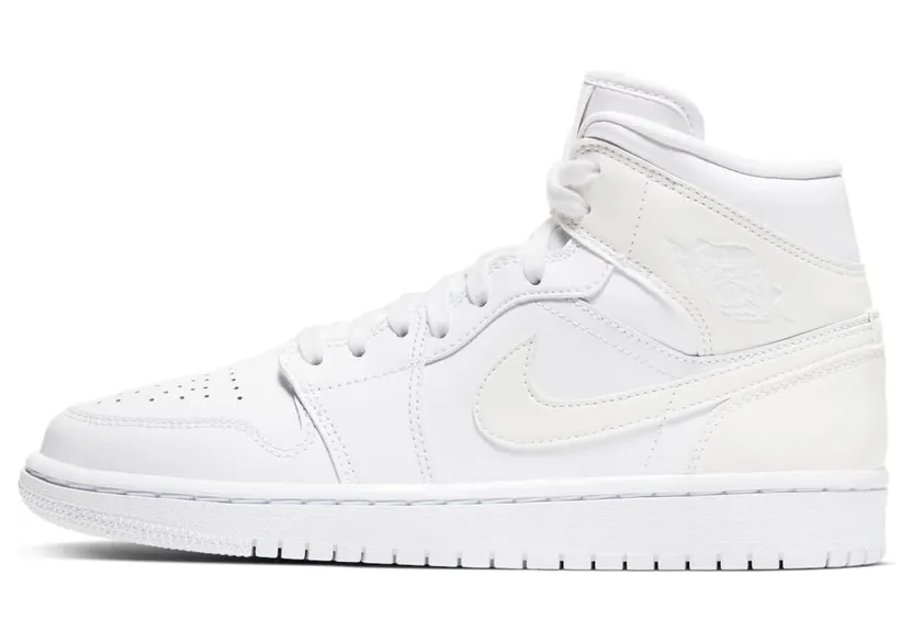 Air Jordan 1 Mid Triple “White” (BQ6472-112)