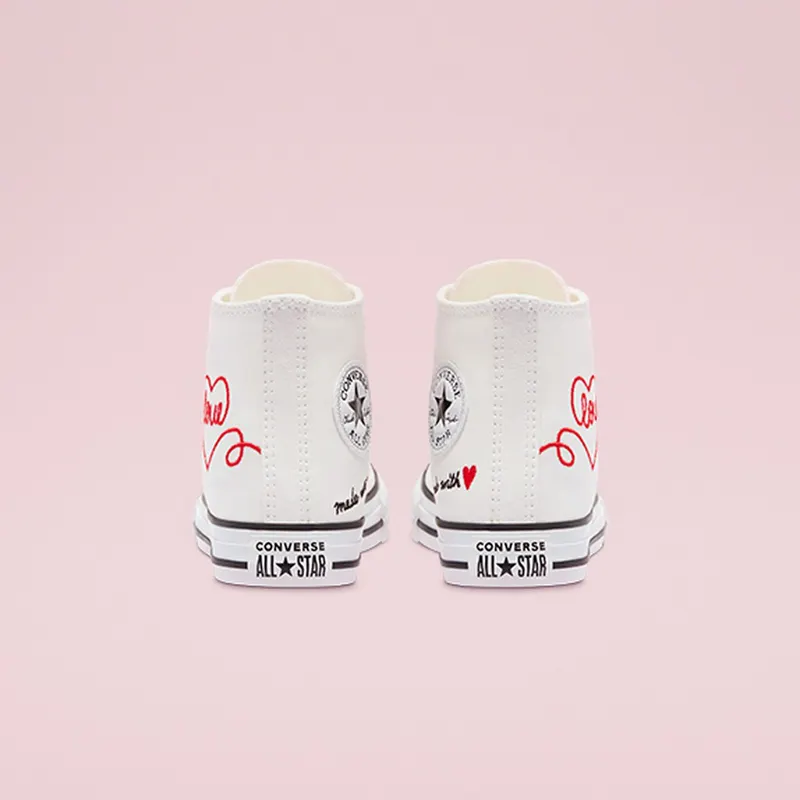 Converse Valentine’s Day Chuck Taylor All Star High Top Vintage White/university Red (671125C)