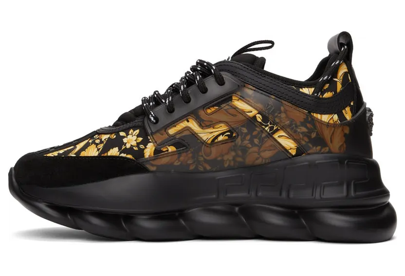 Versace Black & Gold Chain Reaction Sneakers (*DSU7071E 1A02711) (3)