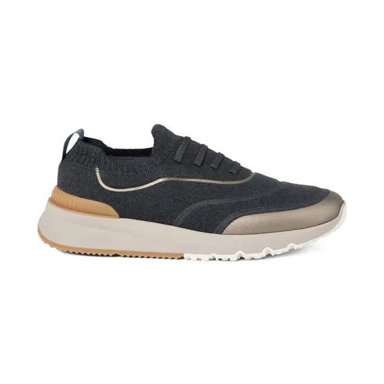 Brunello Cucinelli Slip-On-Sneakers in Strickoptik “Black” (MZUAUFO340CDG04)