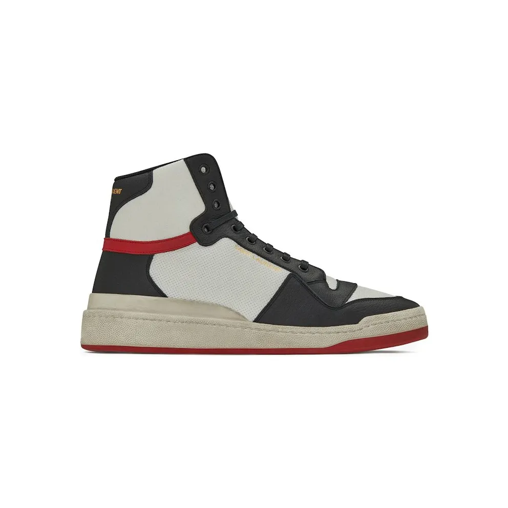 Saint Laurent SL-24 Mid Distressed Optic White Black Red (6106181JZC09670)