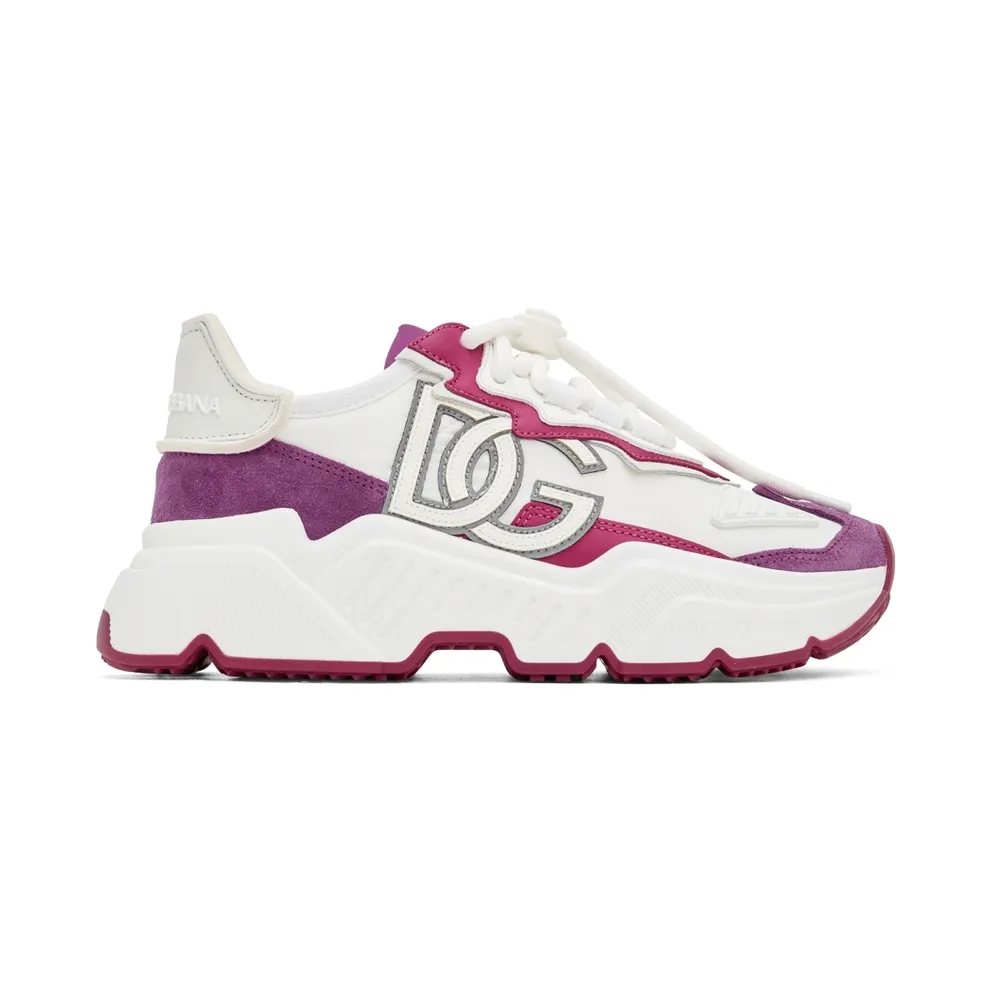 Dolce & Gabbana White & Pink Daymaster Low-Top Sneakers (CK1908 AQ161)