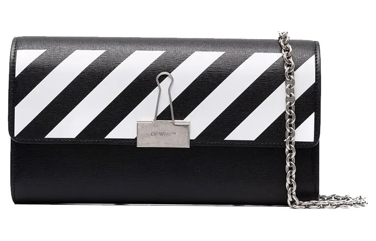 Off-White Binder Chain Shoulder Bag Black White (OWNR007F21LEA0011001)