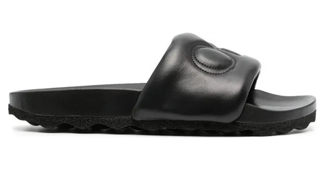 OFF-WHITE Bookish Leather Sliders Black (OMIT001S23LEA0011010)