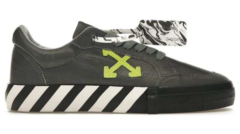 Off-White Grey Leather Vulcanized Low Sneakers (OMIA085F20LEA0040970)