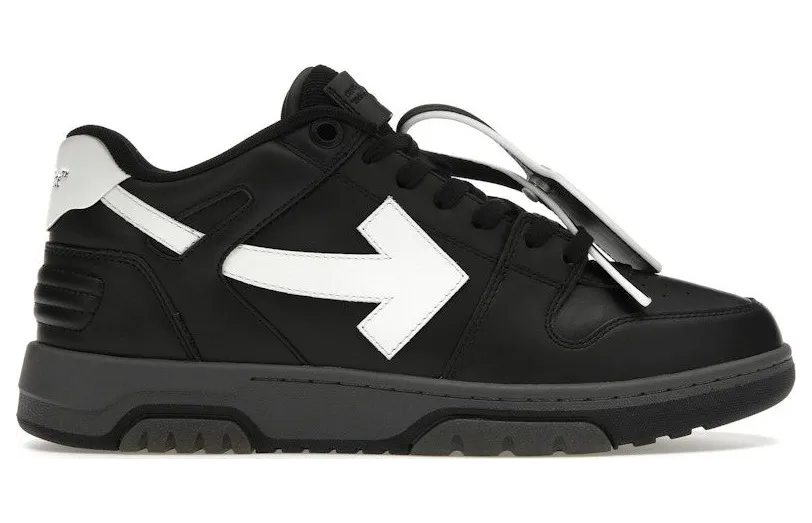 OFF-WHITE Out Of Office OOO Low Tops Black Grey White FW23 (OMIA189C99LEA0061001)