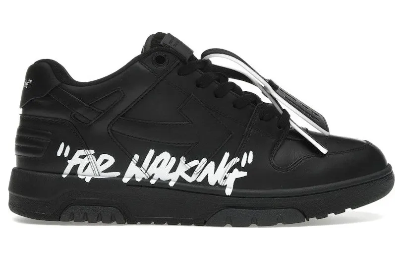 OFF-WHITE Out Of Office OOO Low Tops For Walking Black White (OMIA189C99LEA01A1001)