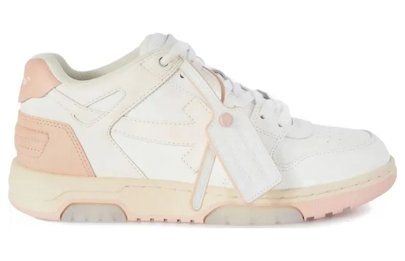 OFF-WHITE Out Of Office OOO Low Tops White Pink Beige (OWIA259S24LEA0050130)