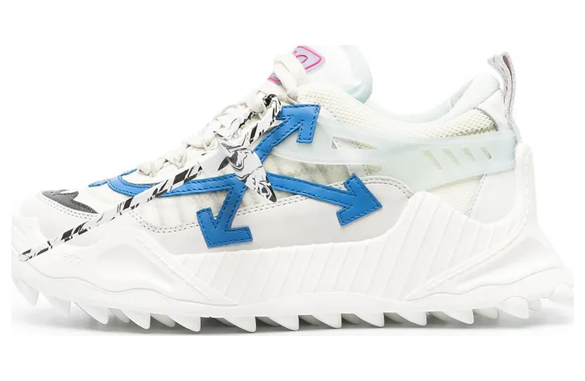 Off-White White and Blue Odsy-2000 Sneakers (OMIA139R21FAB0010145)
