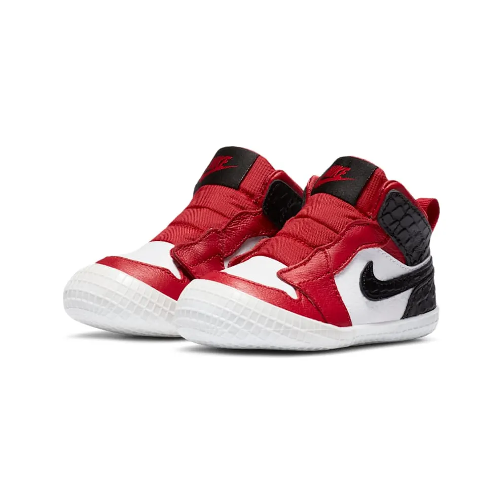 Jordan 1 Crib Bootie Satin Snake Chicago (I) Gym Red/White-Black (AT3745-601)