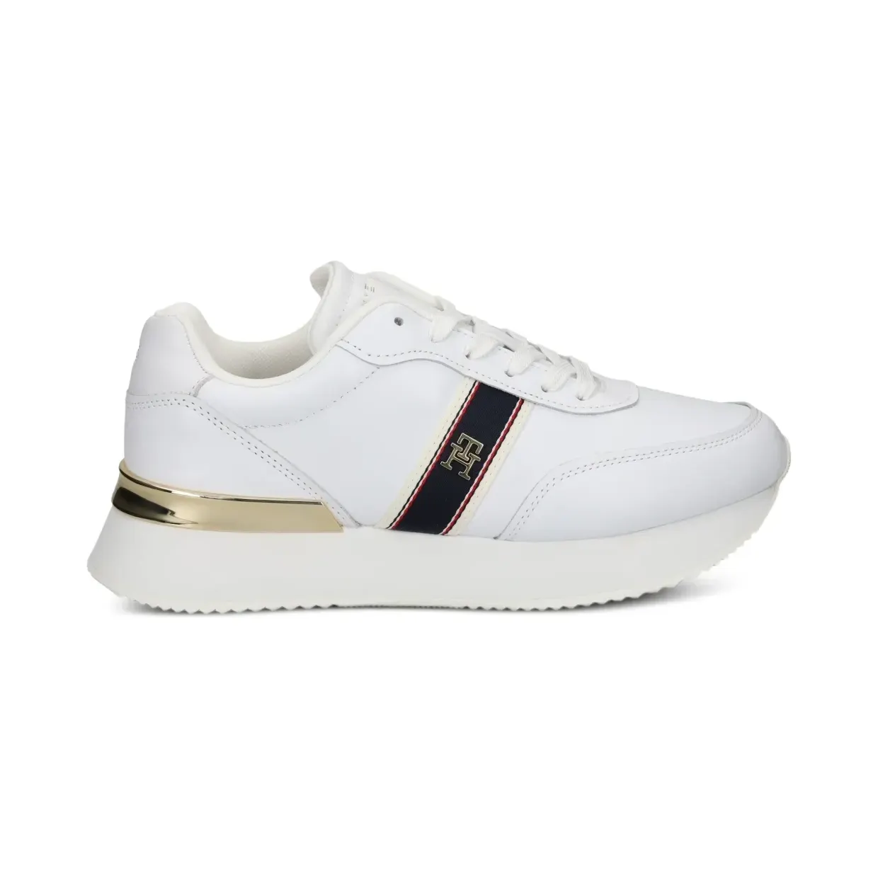 Tommy Hilfiger Gestreepte leren low-top “White” (FW0FW08904)