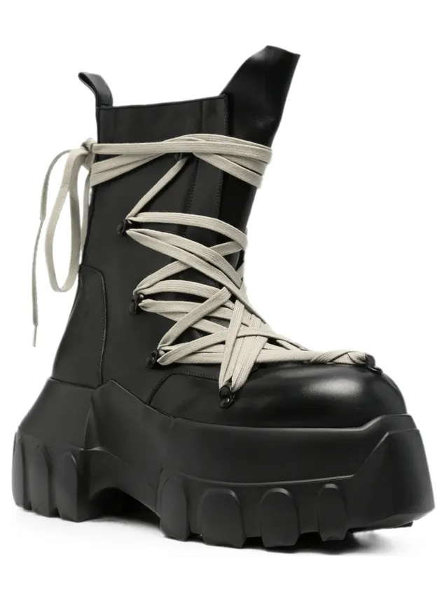 Rick Owens Megalace Lace-up “Black” (RU02F4867 LOOW1 989) (4)